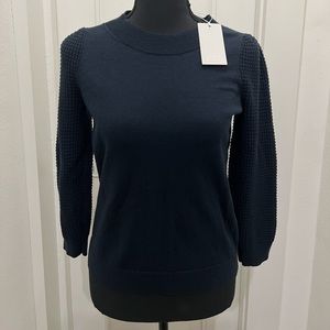 NWT Cos navy pullover with waffle sleeves